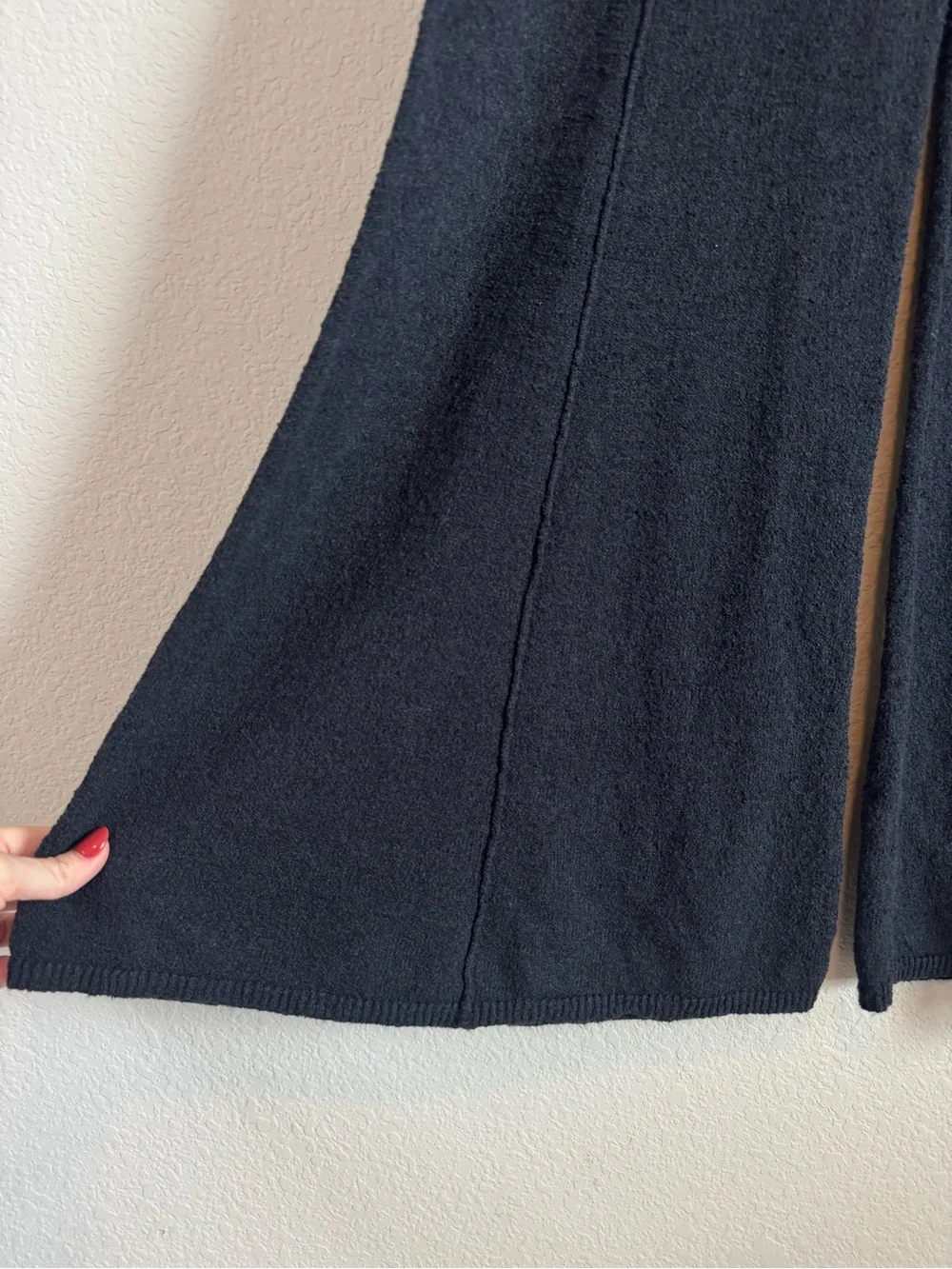 Free People Free-est May Black High Rise Wide Leg Knit Sweater Pants Size Large
